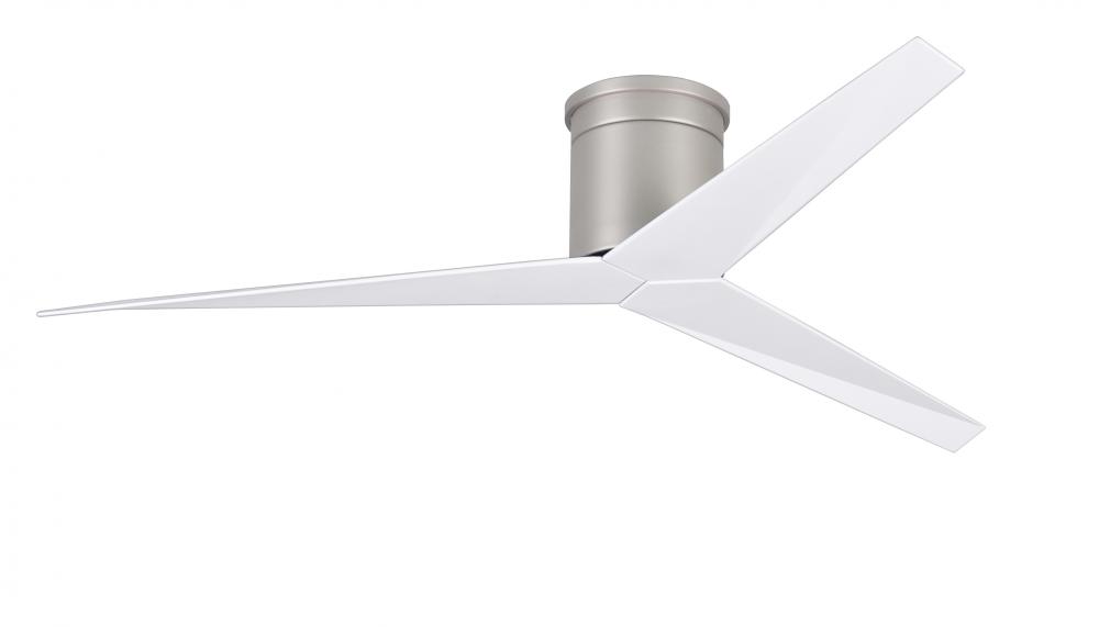 Eliza-H - Flush Mount Ceiling Fan - Brushed Nickel Finish - Gloss White Blades