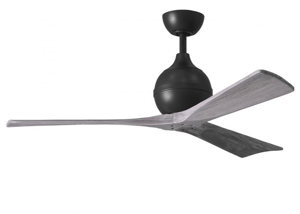 Irene-3 - Three Blade Paddle Fan - 52&#34; - Matte Black Finish - Barn Wood Tone Blades