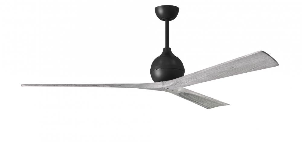 Irene-3 - Three Blade Paddle Fan - 72&#34; - Matte Black Finish - Barn Wood Tone Blades