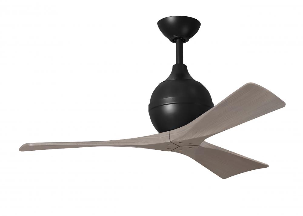 Irene-3 - Three Blade Paddle Fan - 42&#34; - Matte Black Finish - Gray Ash Tone Blades