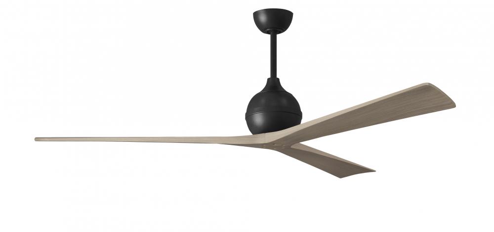 Irene-3 - Three Blade Paddle Fan - 72&#34; - Matte Black Finish - Gray Ash Tone Blades