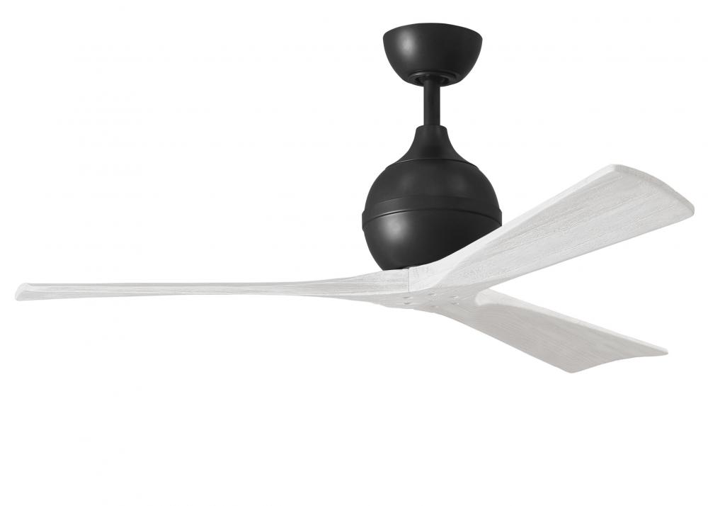 Irene-3 - Three Blade Paddle Fan - 52&#34; - Matte Black Finish - Matte White Blades
