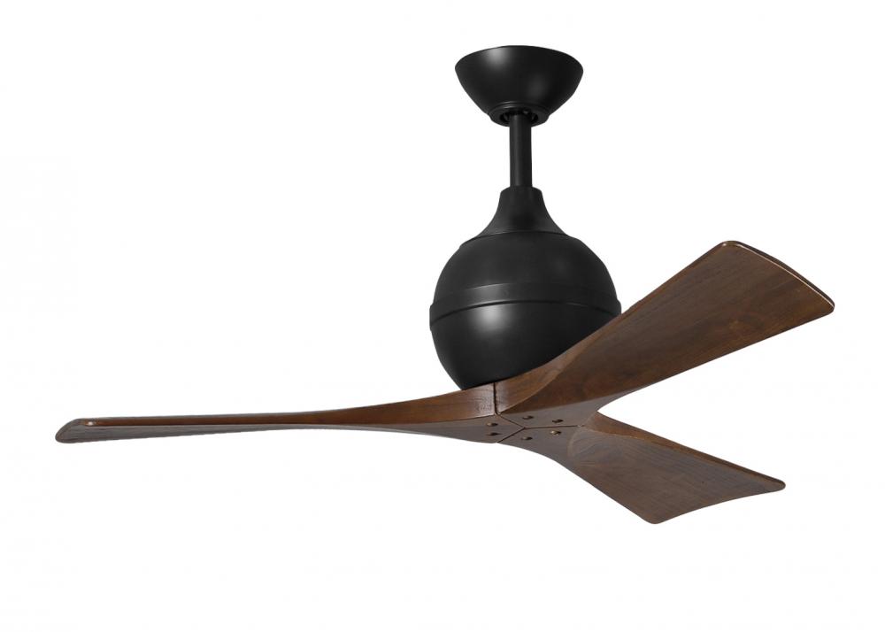 Irene-3 - Three Blade Paddle Fan - 42&#34; - Matte Black Finish - Walnut Tone Blades