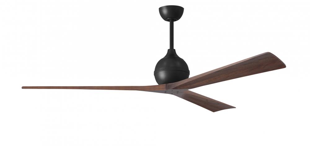 Irene-3 - Three Blade Paddle Fan - 72&#34; - Matte Black Finish - Walnut Tone Blades