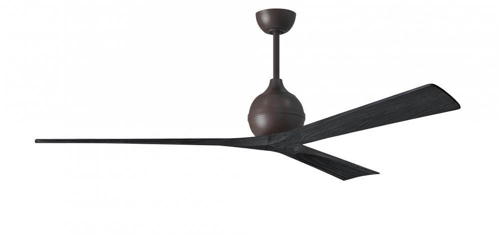 Irene-3 - Three Blade Paddle Fan - 72&#34; - Textured Bronze Finish - Matte Black Blades