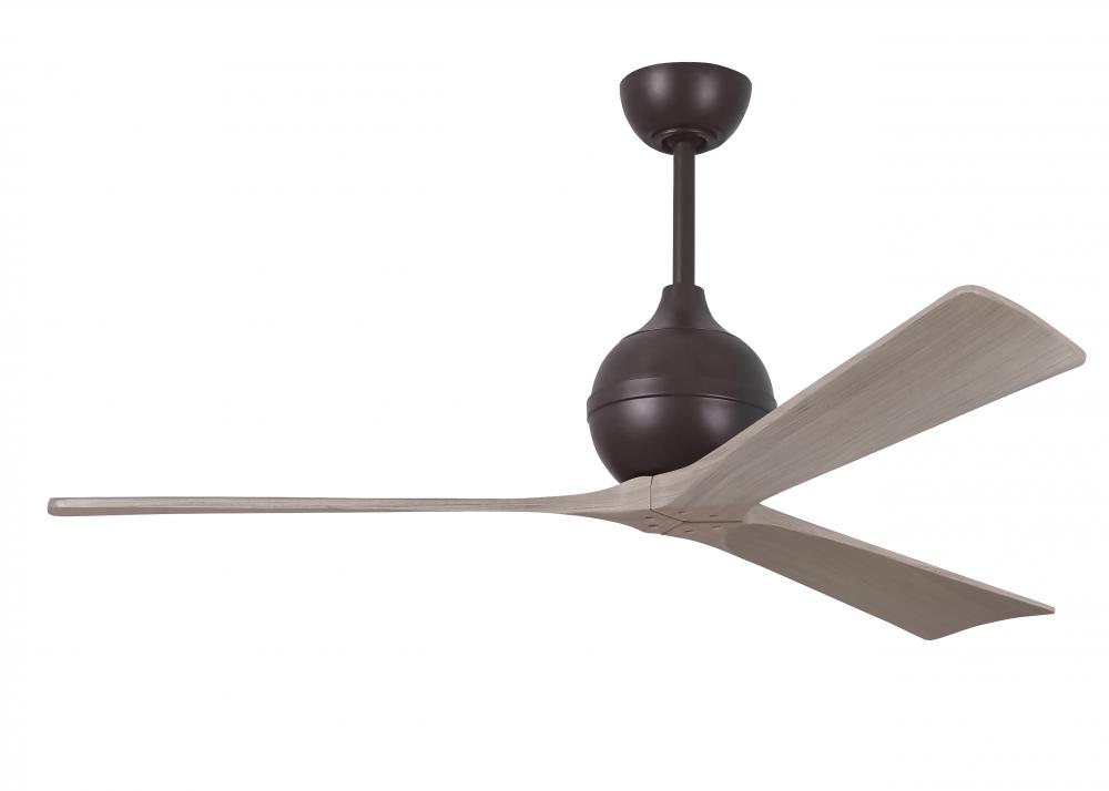 Irene-3 - Three Blade Paddle Fan - 60&#34; - Textured Bronze Finish - Gray Ash Tone Blades