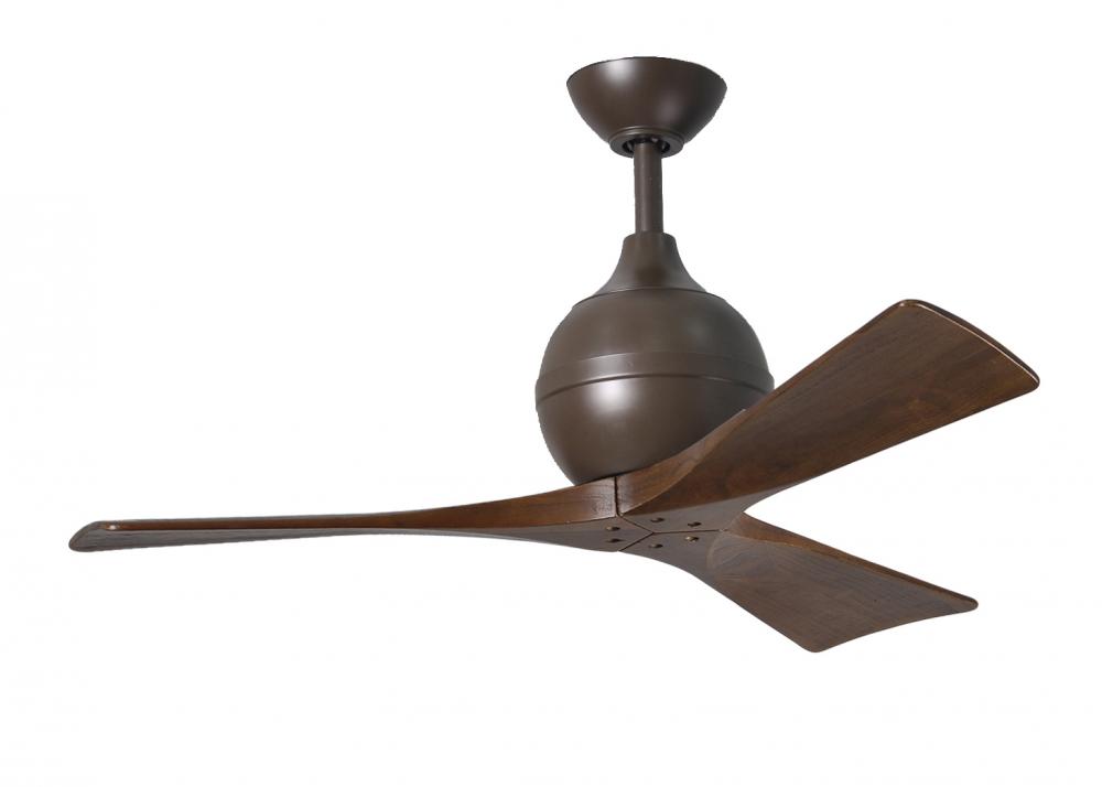 Irene-3 - Three Blade Paddle Fan - 42&#34; - Textured Bronze Finish - Walnut Tone Blades