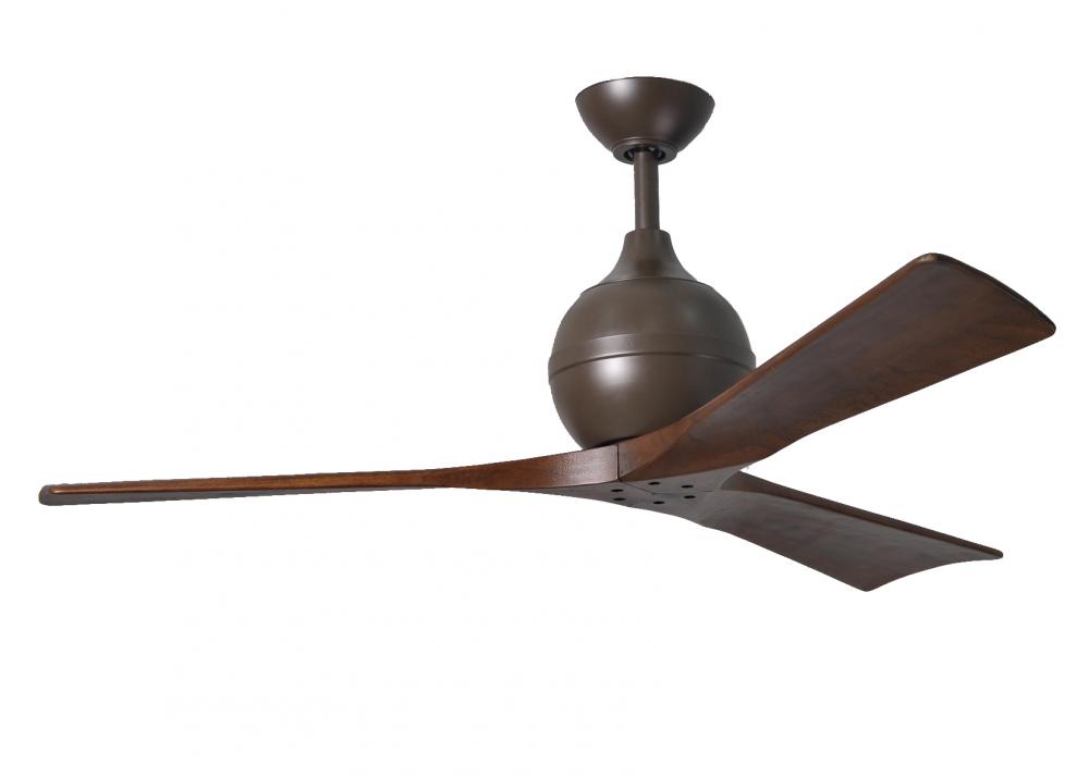 Irene-3 - Three Blade Paddle Fan - 52&#34; - Textured Bronze Finish - Walnut Tone Blades