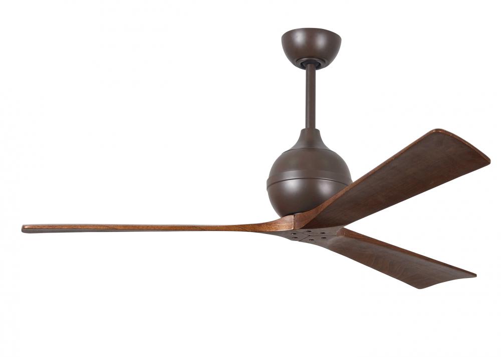 Irene-3 - Three Blade Paddle Fan - 60&#34; - Textured Bronze Finish - Walnut Tone Blades