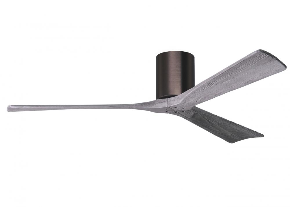 Irene-3H - Three Blade Flush Mount Paddle Fan - 60&#34; - Brushed Bronze Finish