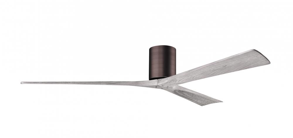 Irene-3H - Three Blade Flush Mount Paddle Fan - 72&#34; - Brushed Bronze Finish