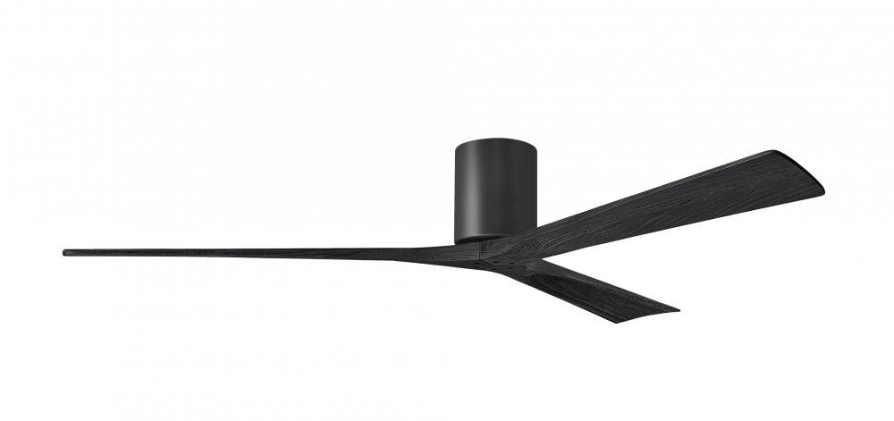 Irene-3H - Three Blade Flush Mount Paddle Fan - 72&#34; - Matte Black Finish - Matte Black Blades