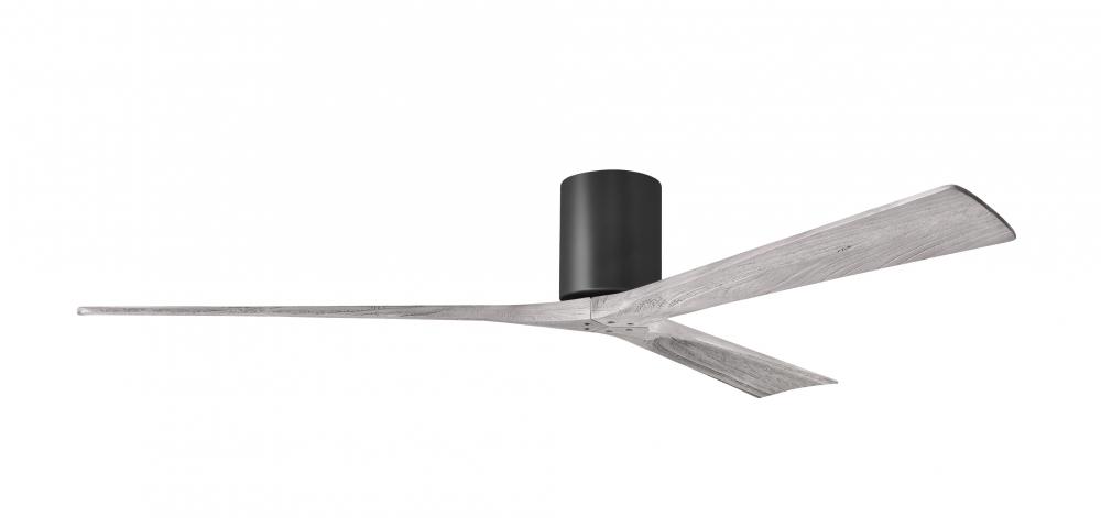 Irene-3H - Three Blade Flush Mount Paddle Fan - 72&#34; - Matte Black Finish - Barn Wood Tone Blades