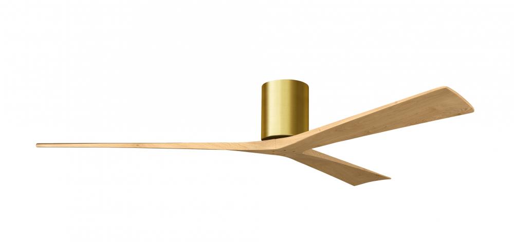 Irene-3H - Three Blade Flush Mount Paddle Fan - 72&#34; - Brushed Brass Finish