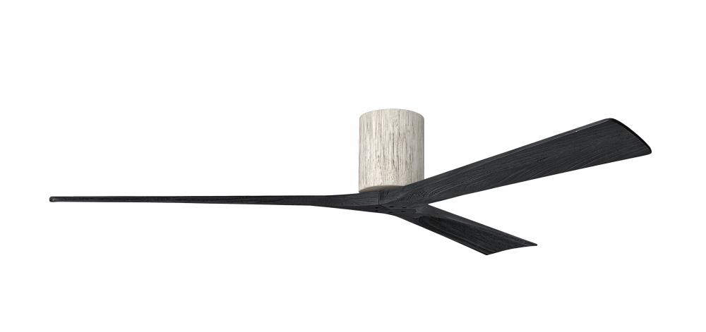 Irene-3H - Three Blade Flush Mount Paddle Fan - 72&#34; - Barn Wood Finish - Matte Black Blades