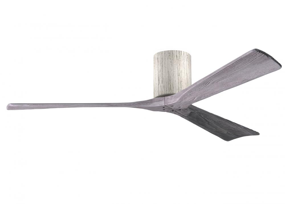 Irene-3H - Three Blade Flush Mount Paddle Fan - 60&#34; - Barn Wood Finish - Barn Wood Tone Blades