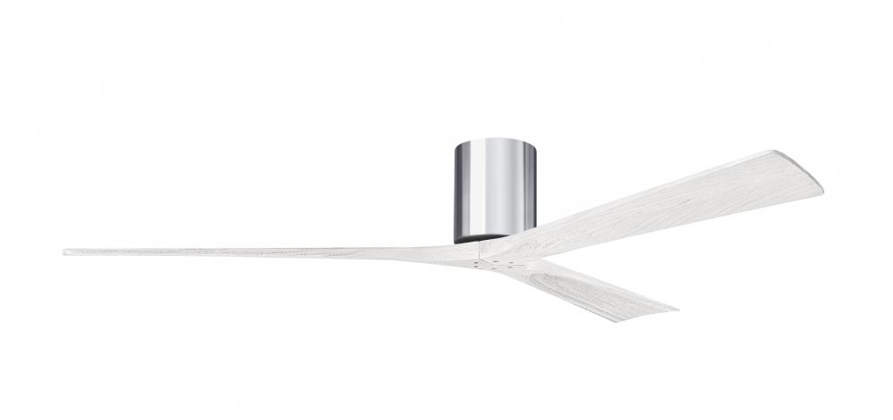 Irene-3H - Three Blade Flush Mount Paddle Fan - 72&#34; - Polished Chrome Finish - Matte White Blade