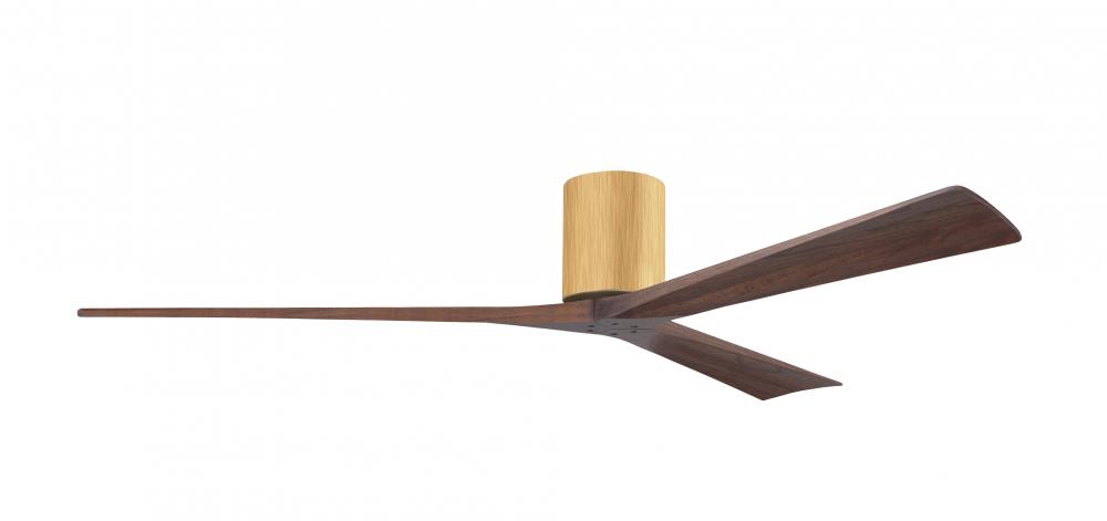 Irene-3H - Three Blade Flush Mount Paddle Fan - 72&#34; - Light Maple Tone Finish