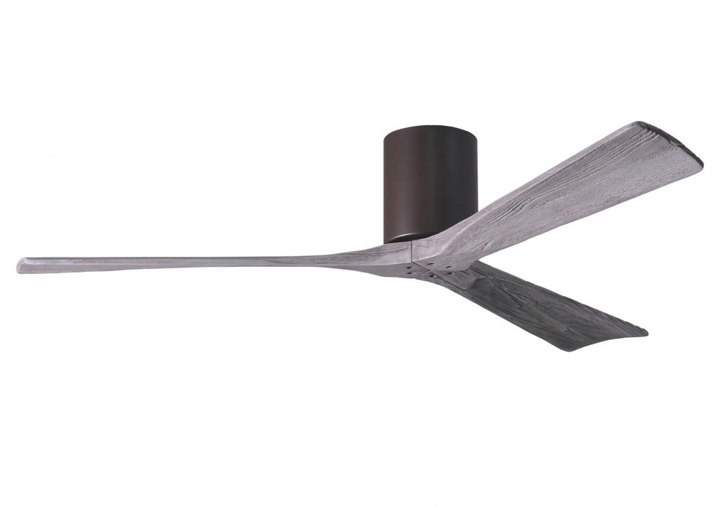 Irene-3H - Three Blade Flush Mount Paddle Fan - 60&#34; - Textured Bronze Finish