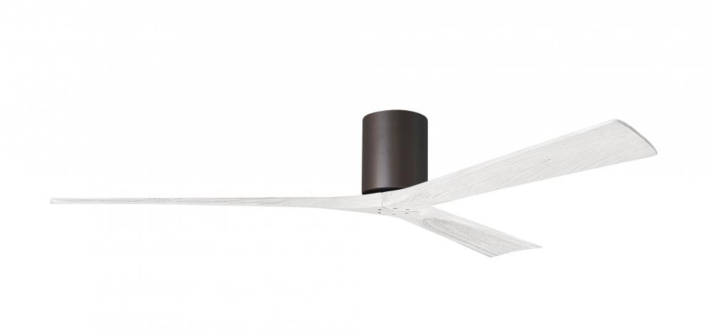 Irene-3H - Three Blade Flush Mount Paddle Fan - 72&#34; - Textured Bronze Finish - Matte White Blade