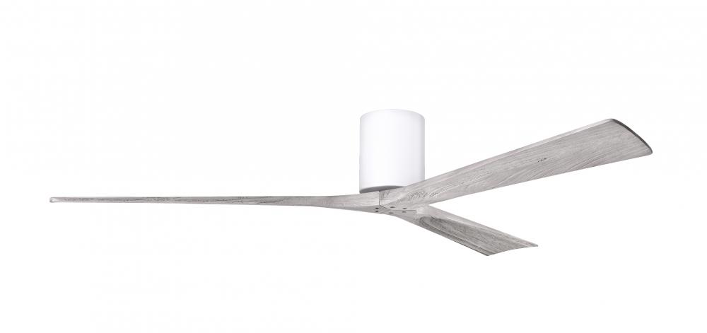Irene-3H - Three Blade Flush Mount Paddle Fan - 72&#34; - Gloss White Finish - Barn Wood Tone Blades