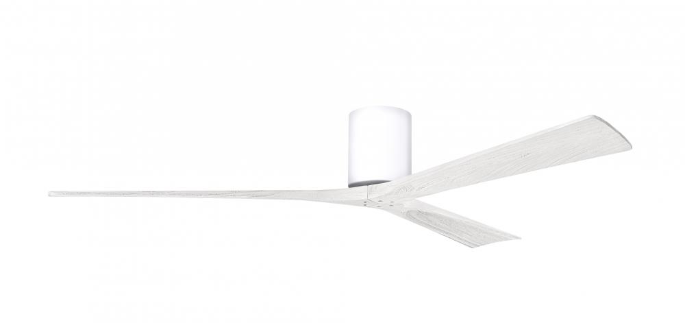 Irene-3H - Three Blade Flush Mount Paddle Fan - 72&#34; - Gloss White Finish - Matte White Blades
