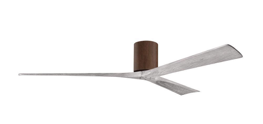 Irene-3H - Three Blade Flush Mount Paddle Fan - 72&#34; - Walnut Finish - Barn Wood Tone Blades
