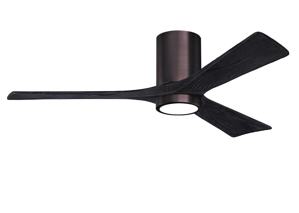 Irene-3HLK - 52&#34; Three Blade Flush Mount Paddle Fan - 5CCT Integrated LED - Brushed Bronze Finis