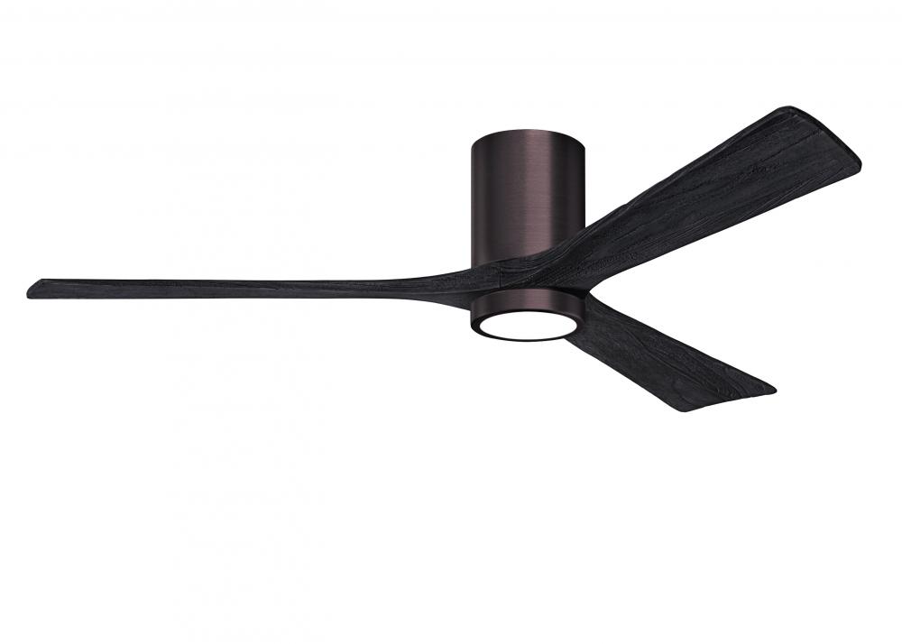 Irene-3HLK - 60&#34; Three Blade Flush Mount Paddle Fan - 5CCT Integrated LED - Brushed Bronze Finis