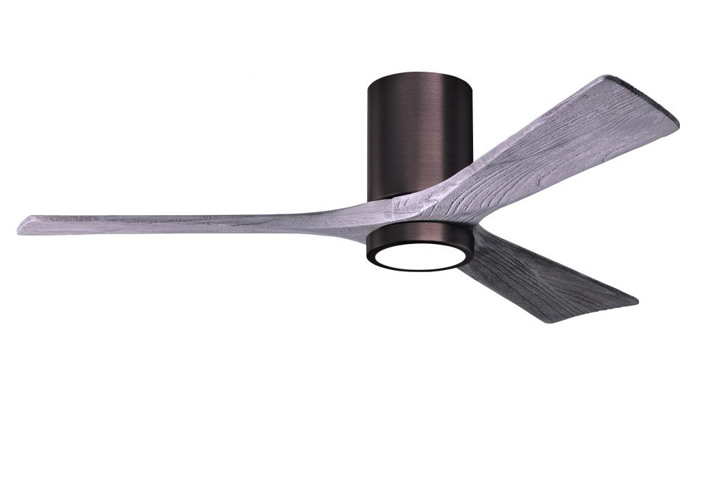 Irene-3HLK - 52&#34; Three Blade Flush Mount Paddle Fan - 5CCT Integrated LED - Brushed Bronze Finis