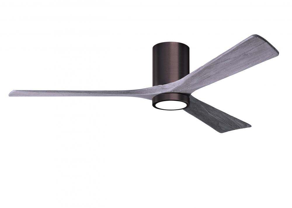 Irene-3HLK - 60&#34; Three Blade Flush Mount Paddle Fan - 5CCT Integrated LED - Brushed Bronze Finis