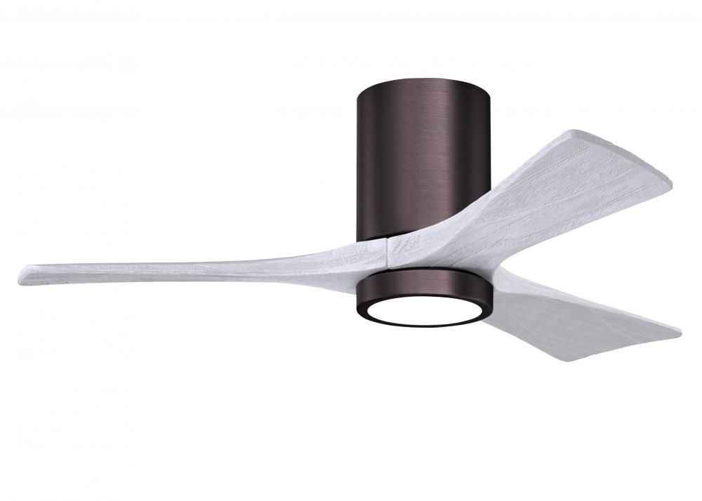 Irene-3HLK - 42&#34; Three Blade Flush Mount Paddle Fan - 5CCT Integrated LED - Brushed Bronze Finis