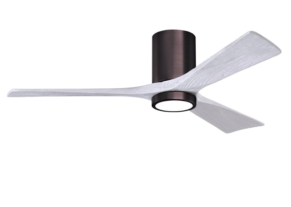 Irene-3HLK - 52&#34; Three Blade Flush Mount Paddle Fan - 5CCT Integrated LED - Brushed Bronze Finis
