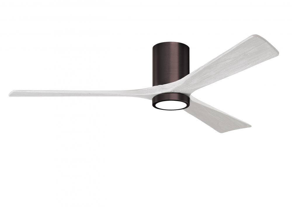 Irene-3HLK - 60&#34; Three Blade Flush Mount Paddle Fan - 5CCT Integrated LED - Brushed Bronze Finis