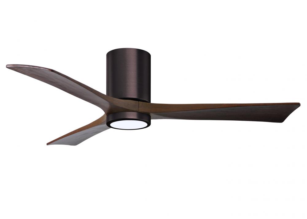 Irene-3HLK - 52&#34; Three Blade Flush Mount Paddle Fan - 5CCT Integrated LED - Brushed Bronze Finis