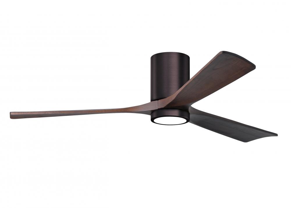 Irene-3HLK - 60&#34; Three Blade Flush Mount Paddle Fan - 5CCT Integrated LED - Brushed Bronze Finis