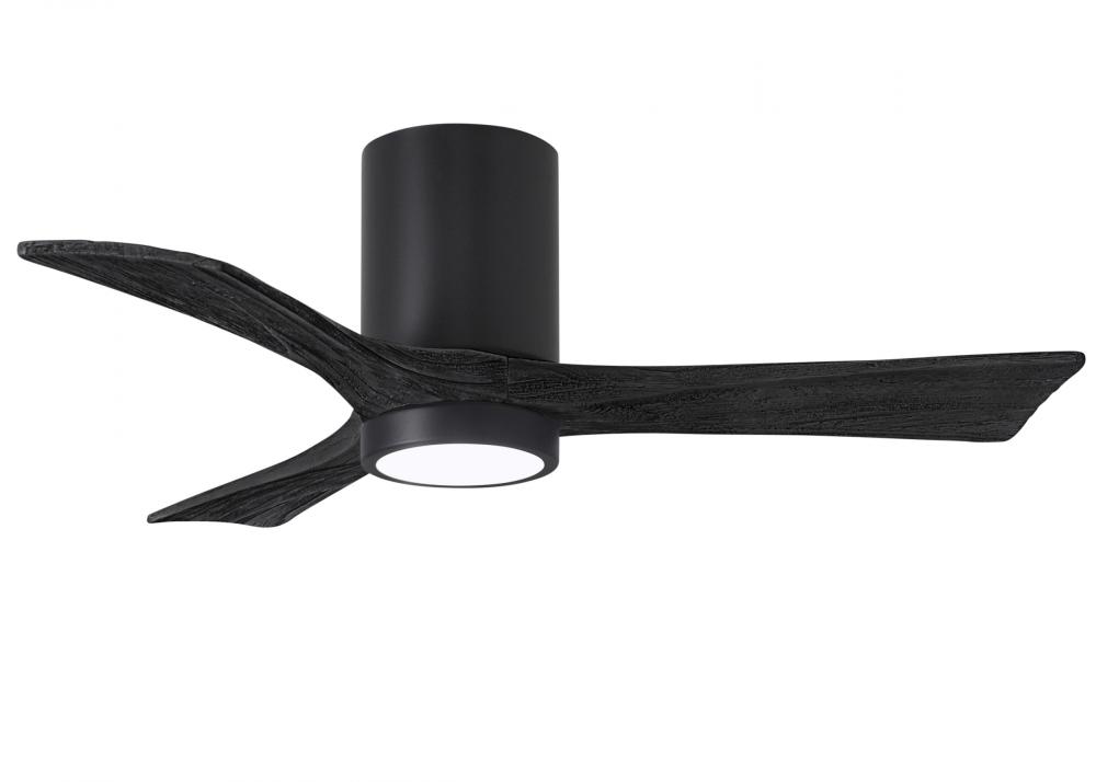 Irene-3HLK - 42&#34; Three Blade Flush Mount Paddle Fan - 5CCT Integrated LED - Matte Black Finish
