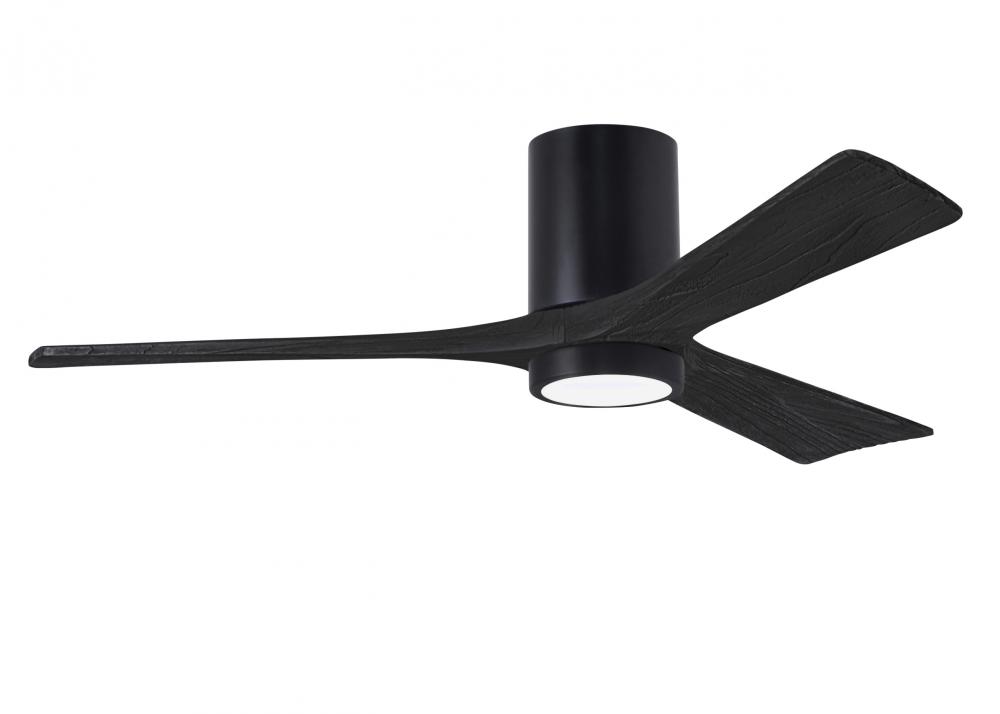 Irene-3HLK - 52&#34; Three Blade Flush Mount Paddle Fan - 5CCT Integrated LED - Matte Black Finish