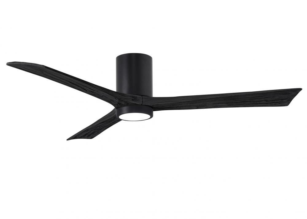 Irene-3HLK - 60&#34; Three Blade Flush Mount Paddle Fan - 5CCT Integrated LED - Matte Black Finish