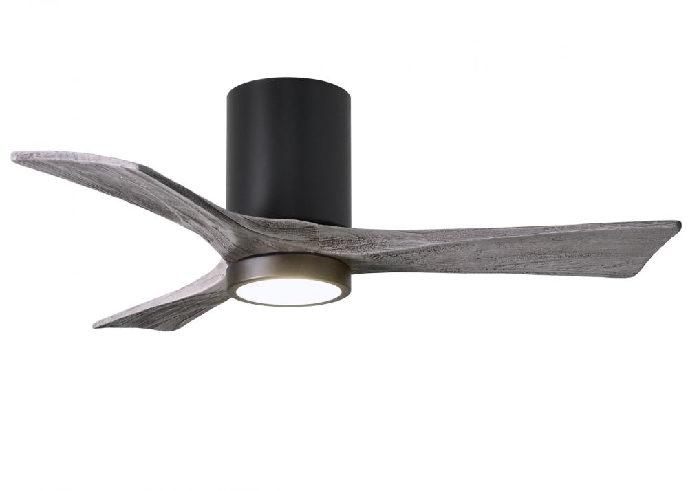 Irene-3HLK - 42&#34; Three Blade Flush Mount Paddle Fan - 5CCT Integrated LED - Matte Black Finish