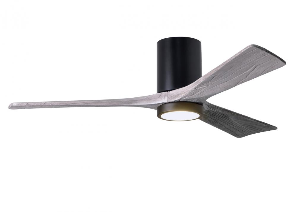 Irene-3HLK - 52&#34; Three Blade Flush Mount Paddle Fan - 5CCT Integrated LED - Matte Black Finish