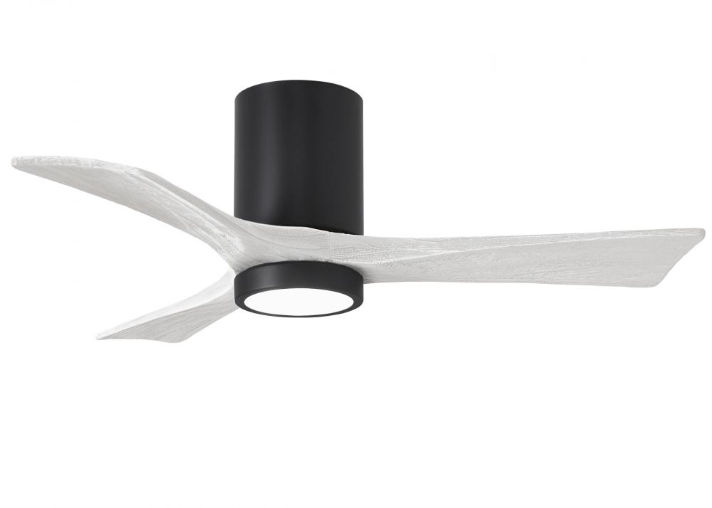 Irene-3HLK - 42&#34; Three Blade Flush Mount Paddle Fan - 5CCT Integrated LED - Matte Black Finish