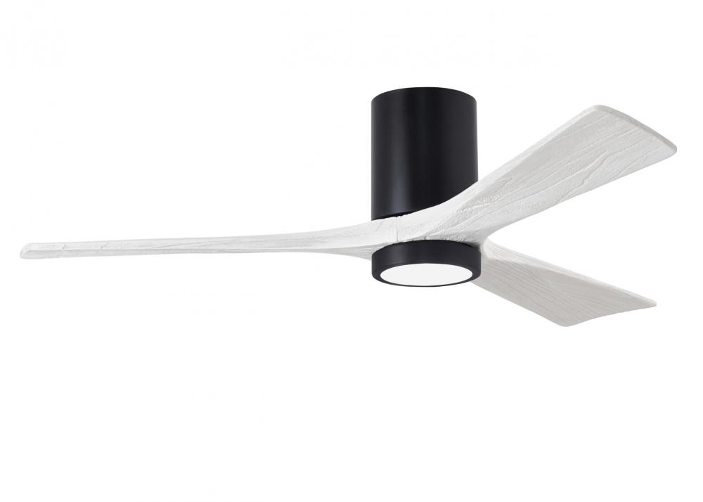Irene-3HLK - 52&#34; Three Blade Flush Mount Paddle Fan - 5CCT Integrated LED - Matte Black Finish
