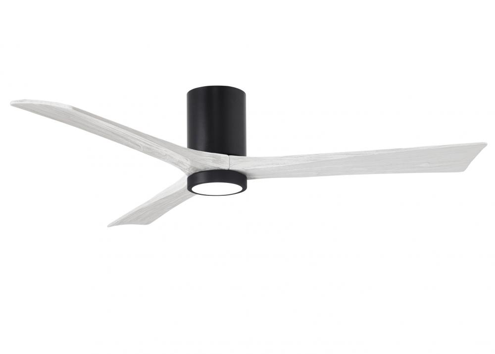 Irene-3HLK - 60&#34; Three Blade Flush Mount Paddle Fan - 5CCT Integrated LED - Matte Black Finish