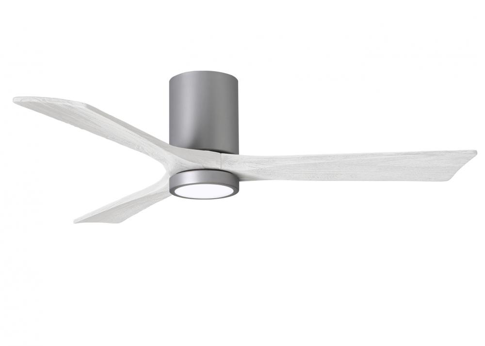 Irene-3HLK - 52&#34; Three Blade Flush Mount Paddle Fan - 5CCT Integrated LED - Brushed Nickel Finis