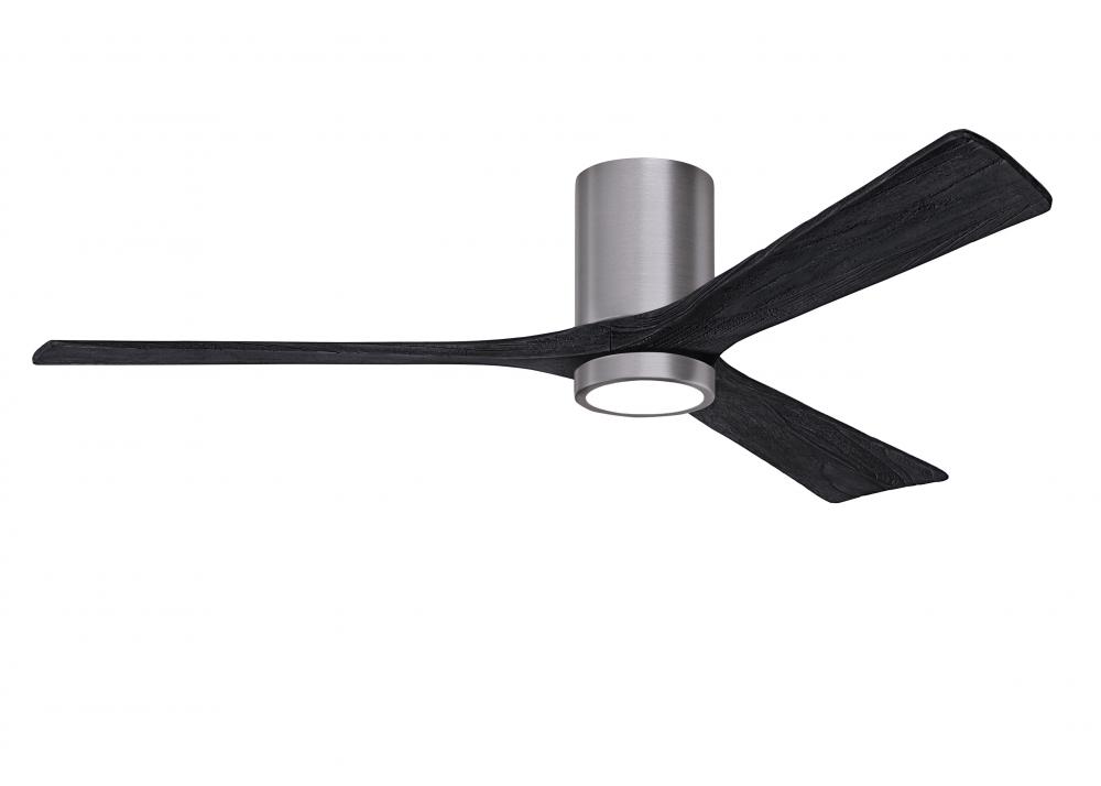 Irene-3HLK - 60&#34; Three Blade Flush Mount Paddle Fan - 5CCT Integrated LED - Brushed Pewter Finis
