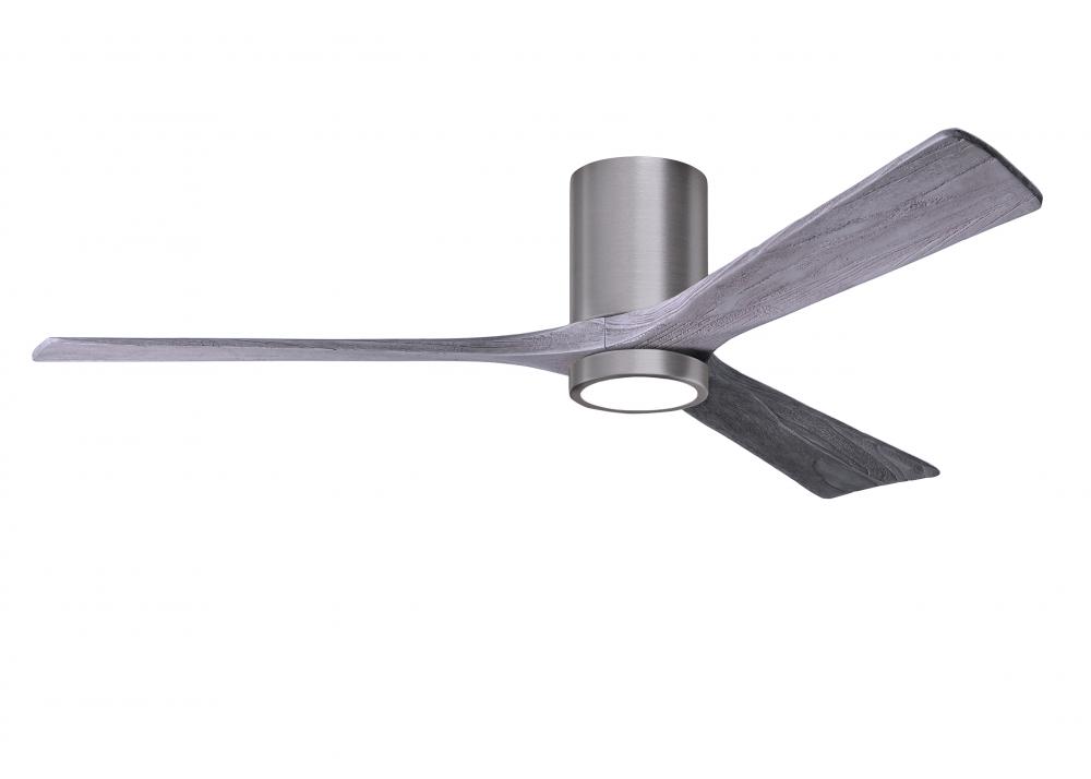 Irene-3HLK - 60&#34; Three Blade Flush Mount Paddle Fan - 5CCT Integrated LED - Brushed Pewter Finis