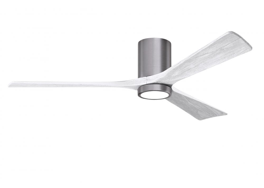 Irene-3HLK - 60&#34; Three Blade Flush Mount Paddle Fan - 5CCT Integrated LED - Brushed Pewter Finis