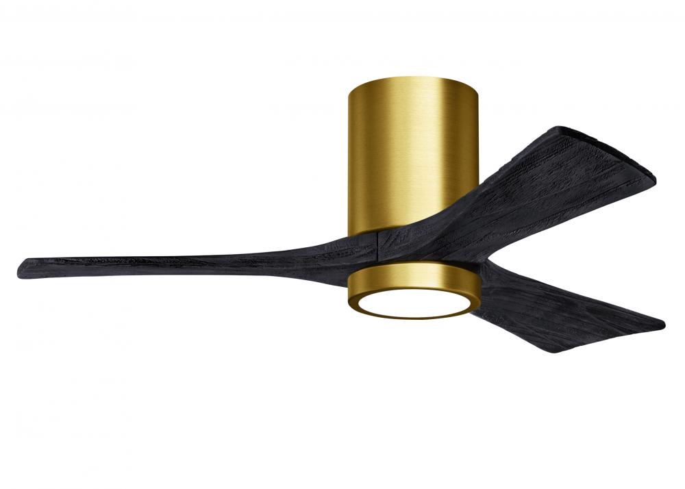Irene-3HLK - 42&#34; Three Blade Flush Mount Paddle Fan - 5CCT Integrated LED - Brushed Brass Finish