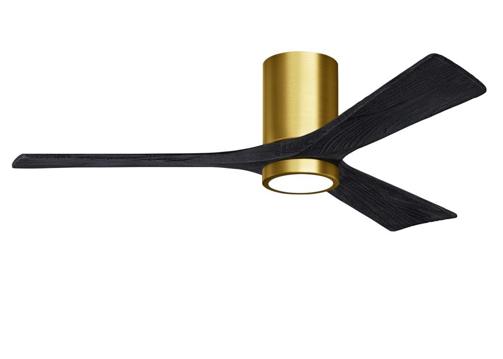 Irene-3HLK - 52&#34; Three Blade Flush Mount Paddle Fan - 5CCT Integrated LED - Brushed Brass Finish
